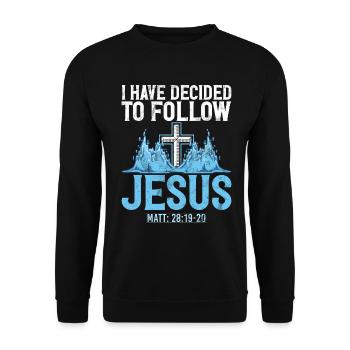Taufe Getaufte Christliche Jesusgott -Bibel - Unisex Pullover - Schwarz - Vorne - Alina (178cm) & Michal (187cm)