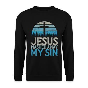 Taufe Getaufte Christliche Jesusgott -Bibel - Unisex Pullover - Schwarz - Vorne - Alina (178cm) & Michal (187cm)