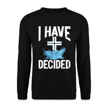 Taufe Getaufte Christliche Jesusgott -Bibel - Unisex Pullover - Schwarz - Vorne - Alina (178cm) & Michal (187cm)