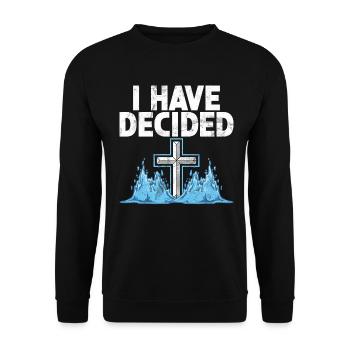 Taufe Getaufte Christliche Jesusgott -Bibel - Unisex Pullover - Schwarz - Vorne - Alina (178cm) & Michal (187cm)