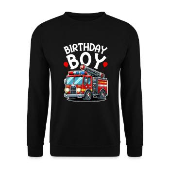 Anniversaire Garçon Pompier Anniversaire Garçon - Sweat-shirt Unisexe - noir - Devant - Alina (178cm) & Michal (187cm)