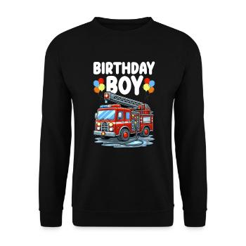 Anniversaire Garçon Pompier Anniversaire Garçon - Sweat-shirt Unisexe - noir - Devant - Alina (178cm) & Michal (187cm)
