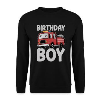 Anniversaire Garçon Pompier Anniversaire Garçon - Sweat-shirt Unisexe - noir - Devant - Alina (178cm) & Michal (187cm)