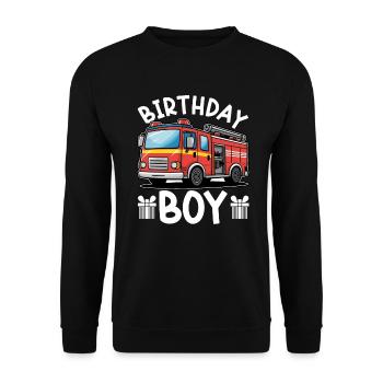Anniversaire Garçon Pompier Anniversaire Garçon - Sweat-shirt Unisexe - noir - Devant - Alina (178cm) & Michal (187cm)
