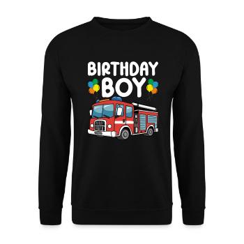 Anniversaire Garçon Pompier Anniversaire Garçon - Sweat-shirt Unisexe - noir - Devant - Alina (178cm) & Michal (187cm)