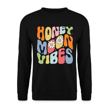 Flitterwochen Ehemann Ehefrau Paare Urlaubs - Unisex Pullover - Schwarz - Vorne - Alina (178cm) & Michal (187cm)