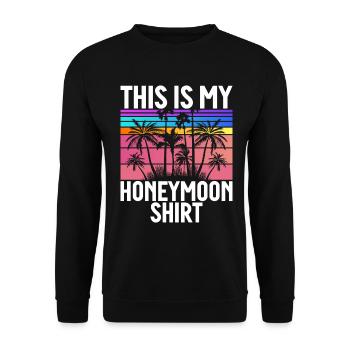 Flitterwochen Ehemann Ehefrau Paare Urlaubs - Unisex Pullover - Schwarz - Vorne - Alina (178cm) & Michal (187cm)