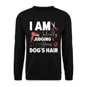 Hundegruamwelpen Haustier -Pflege -Job Salon - Unisex Pullover - Schwarz - Vorne - Alina (178cm) & Michal (187cm)