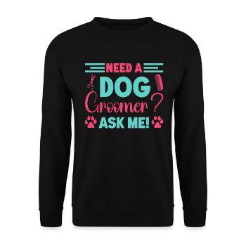 Hundegruamwelpen Haustier -Pflege -Job Salon - Unisex Pullover - Schwarz - Vorne - Alina (178cm) & Michal (187cm)