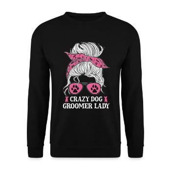 Hundegruamwelpen Haustier -Pflege -Job Salon - Unisex Pullover - Schwarz - Vorne - Alina (178cm) & Michal (187cm)