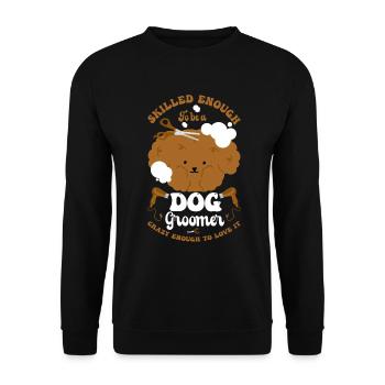 Hundegruamwelpen Haustier -Pflege -Job Salon - Unisex Pullover - Schwarz - Vorne - Alina (178cm) & Michal (187cm)