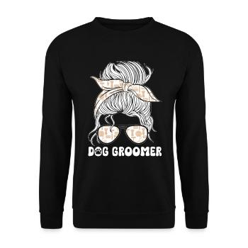 Hundegruamwelpen Haustier -Pflege -Job Salon - Unisex Pullover - Schwarz - Vorne - Alina (178cm) & Michal (187cm)
