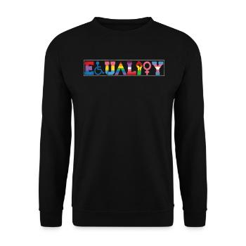 Gleichheit LGBTQ Rainbow Flag LGBTQ Stolz - Unisex Pullover - Schwarz - Vorne - Alina (178cm) & Michal (187cm)
