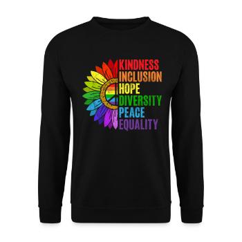Gleichheit LGBTQ Rainbow Flag LGBTQ Stolz - Unisex Pullover - Schwarz - Vorne - Alina (178cm) & Michal (187cm)