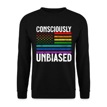 Gleichheit LGBTQ Rainbow Flag LGBTQ Stolz - Unisex Pullover - Schwarz - Vorne - Alina (178cm) & Michal (187cm)