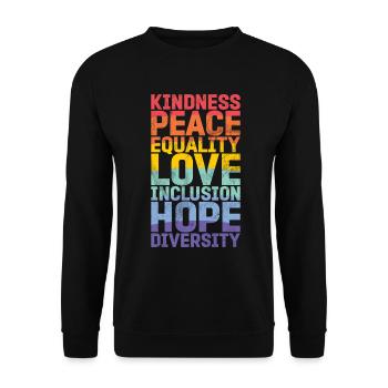 Gleichheit LGBTQ Rainbow Flag LGBTQ Stolz - Unisex Pullover - Schwarz - Vorne - Alina (178cm) & Michal (187cm)