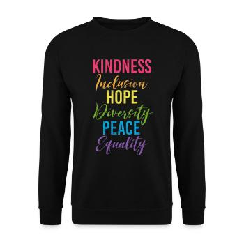 Gleichheit LGBTQ Rainbow Flag LGBTQ Stolz - Unisex Pullover - Schwarz - Vorne - Alina (178cm) & Michal (187cm)