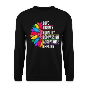 Gleichheit LGBTQ Rainbow Flag LGBTQ Stolz - Unisex Pullover - Schwarz - Vorne - Alina (178cm) & Michal (187cm)