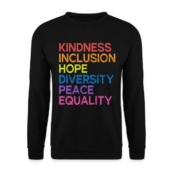 Gleichheit LGBTQ Rainbow Flag LGBTQ Stolz - Unisex Pullover - Schwarz - Vorne - Alina (178cm) & Michal (187cm)