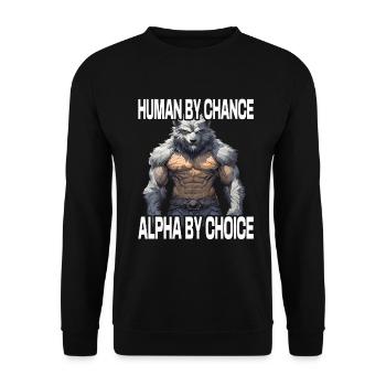 Loup-garou Alpha Loup Mème - Sweat-shirt Unisexe - noir - Devant - Alina (178cm) & Michal (187cm)