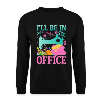 Quilt Knitting Crochet Sewing Machine Fabric - Unisex Sweatshirt - black - Front - Alina (178cm) & Michal (187cm)