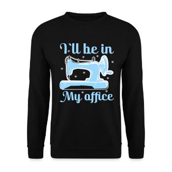 Quilt Knitting Crochet Sewing Machine Fabric - Unisex Sweatshirt - black - Front - Alina (178cm) & Michal (187cm)