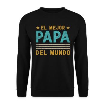 Spanischer Vater Zweisprachiger Latino Vatertag - Unisex Pullover - Schwarz - Vorne - Alina (178cm) & Michal (187cm)
