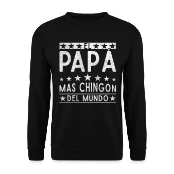 Spanischer Vater Zweisprachiger Latino Vatertag - Unisex Pullover - Schwarz - Vorne - Alina (178cm) & Michal (187cm)