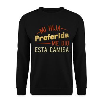 Spanischer Vater Zweisprachiger Latino Vatertag - Unisex Pullover - Schwarz - Vorne - Alina (178cm) & Michal (187cm)
