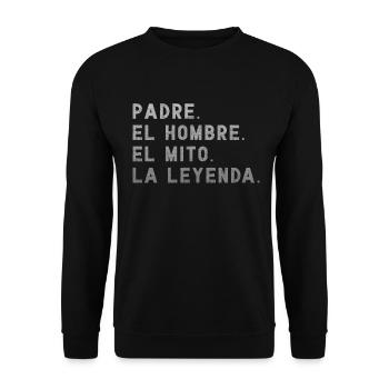 Spanischer Vater Zweisprachiger Latino Vatertag - Unisex Pullover - Schwarz - Vorne - Alina (178cm) & Michal (187cm)