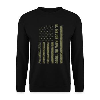 Spanischer Vater Zweisprachiger Latino Vatertag - Unisex Pullover - Schwarz - Vorne - Alina (178cm) & Michal (187cm)