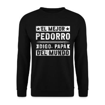 Spanischer Vater Zweisprachiger Latino Vatertag - Unisex Pullover - Schwarz - Vorne - Alina (178cm) & Michal (187cm)