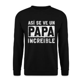 Spanischer Vater Zweisprachiger Latino Vatertag - Unisex Pullover - Schwarz - Vorne - Alina (178cm) & Michal (187cm)