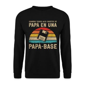 Spanischer Vater Zweisprachiger Latino Vatertag - Unisex Pullover - Schwarz - Vorne - Alina (178cm) & Michal (187cm)