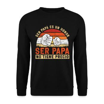 Spanischer Vater Zweisprachiger Latino Vatertag - Unisex Pullover - Schwarz - Vorne - Alina (178cm) & Michal (187cm)