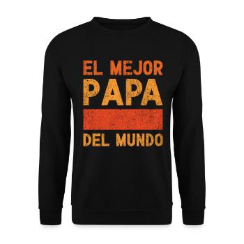 Spanischer Vater Zweisprachiger Latino Vatertag - Unisex Pullover - Schwarz - Vorne - Alina (178cm) & Michal (187cm)