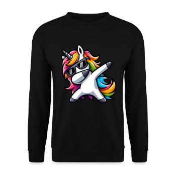 Licorne à pois surprise Rainbow Girl - Sweat-shirt Unisexe - noir - Devant - Alina (178cm) & Michal (187cm)
