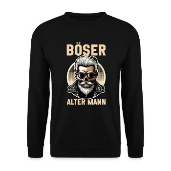 Bad Old Man Motorcycle Biker Saying Funny - Unisex Sweatshirt - black - Front - Alina (178cm) & Michal (187cm)