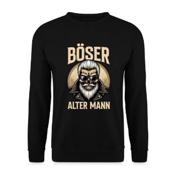 Bad Old Man Motorcycle Biker Saying Funny - Unisex Sweatshirt - black - Front - Alina (178cm) & Michal (187cm)