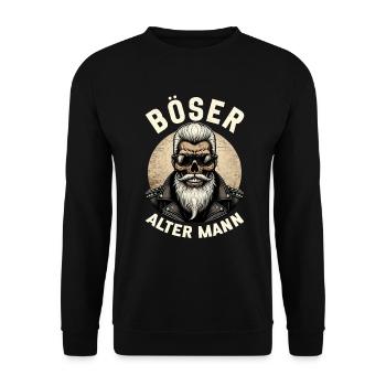 Bad Old Man Motorcycle Biker Saying Funny - Unisex Sweatshirt - black - Front - Alina (178cm) & Michal (187cm)