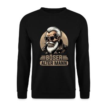 Bad Old Man Motorcycle Biker Saying Funny - Unisex Sweatshirt - black - Front - Alina (178cm) & Michal (187cm)