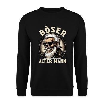 Bad Old Man Motorcycle Biker Saying Funny - Unisex Sweatshirt - black - Front - Alina (178cm) & Michal (187cm)
