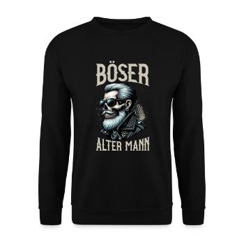 Bad Old Man Motorcycle Biker Saying Funny - Unisex Sweatshirt - black - Front - Alina (178cm) & Michal (187cm)