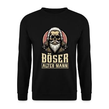 Bad Old Man Motorcycle Biker Saying Funny - Unisex Sweatshirt - black - Front - Alina (178cm) & Michal (187cm)