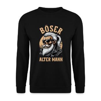 Bad Old Man Motorcycle Biker Saying Funny - Unisex Sweatshirt - black - Front - Alina (178cm) & Michal (187cm)