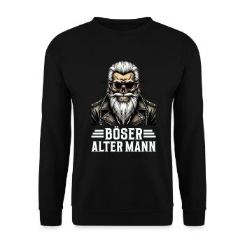 Bad Old Man Motorcycle Biker Saying Funny - Unisex Sweatshirt - black - Front - Alina (178cm) & Michal (187cm)