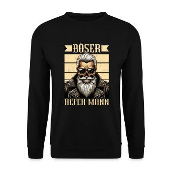Bad Old Man Motorcycle Biker Saying Funny - Unisex Sweatshirt - black - Front - Alina (178cm) & Michal (187cm)