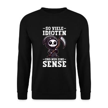 So many idiots and just a scythe of sarcasm - Unisex Sweatshirt - black - Front - Alina (178cm) & Michal (187cm)