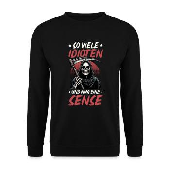 So many idiots and just a scythe of sarcasm - Unisex Sweatshirt - black - Front - Alina (178cm) & Michal (187cm)