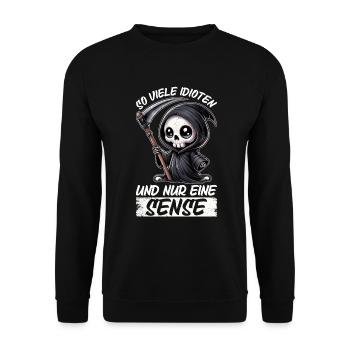So many idiots and just a scythe of sarcasm - Unisex Sweatshirt - black - Front - Alina (178cm) & Michal (187cm)